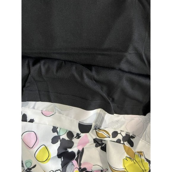 City Chic Floral Dress XS Size 14 Satin Black White Fit and Flare Pockets Party - Picture 6 of 8